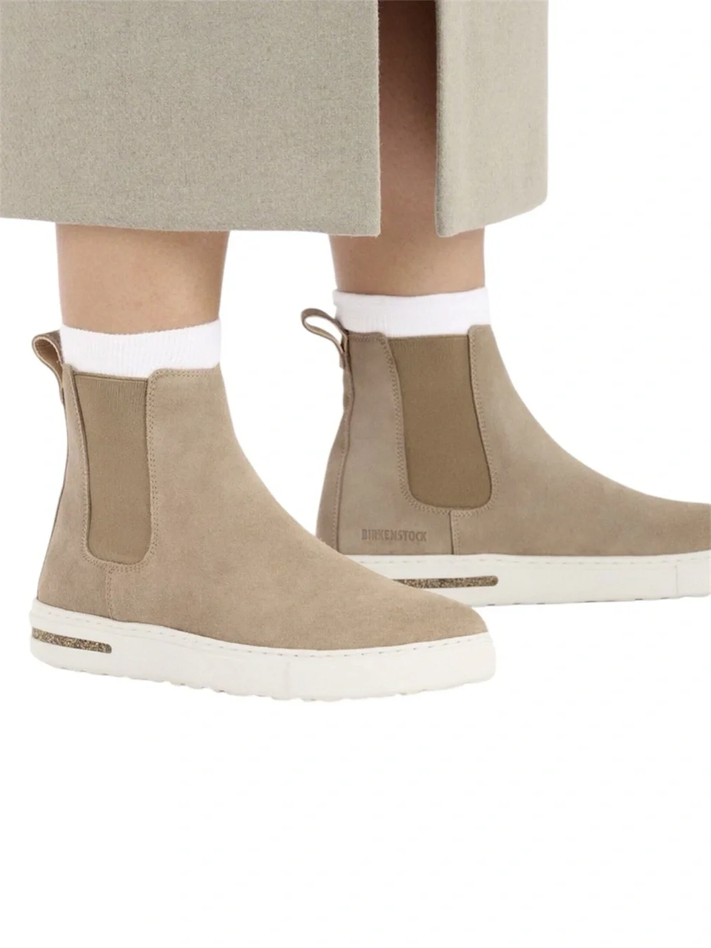 Birkenstock Bend Chelsea Suede Leather Taupe Boots WMS Sz 8 - New Without Box